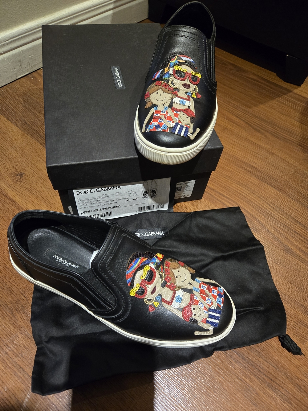 Dolce & Gabbana Family Patch Slip-On Sneakers